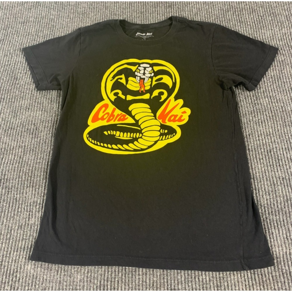 Cobra Kai T Shirt Mens‎ Small Black Short Sleeve Karate Kid Movie Snake Cotton